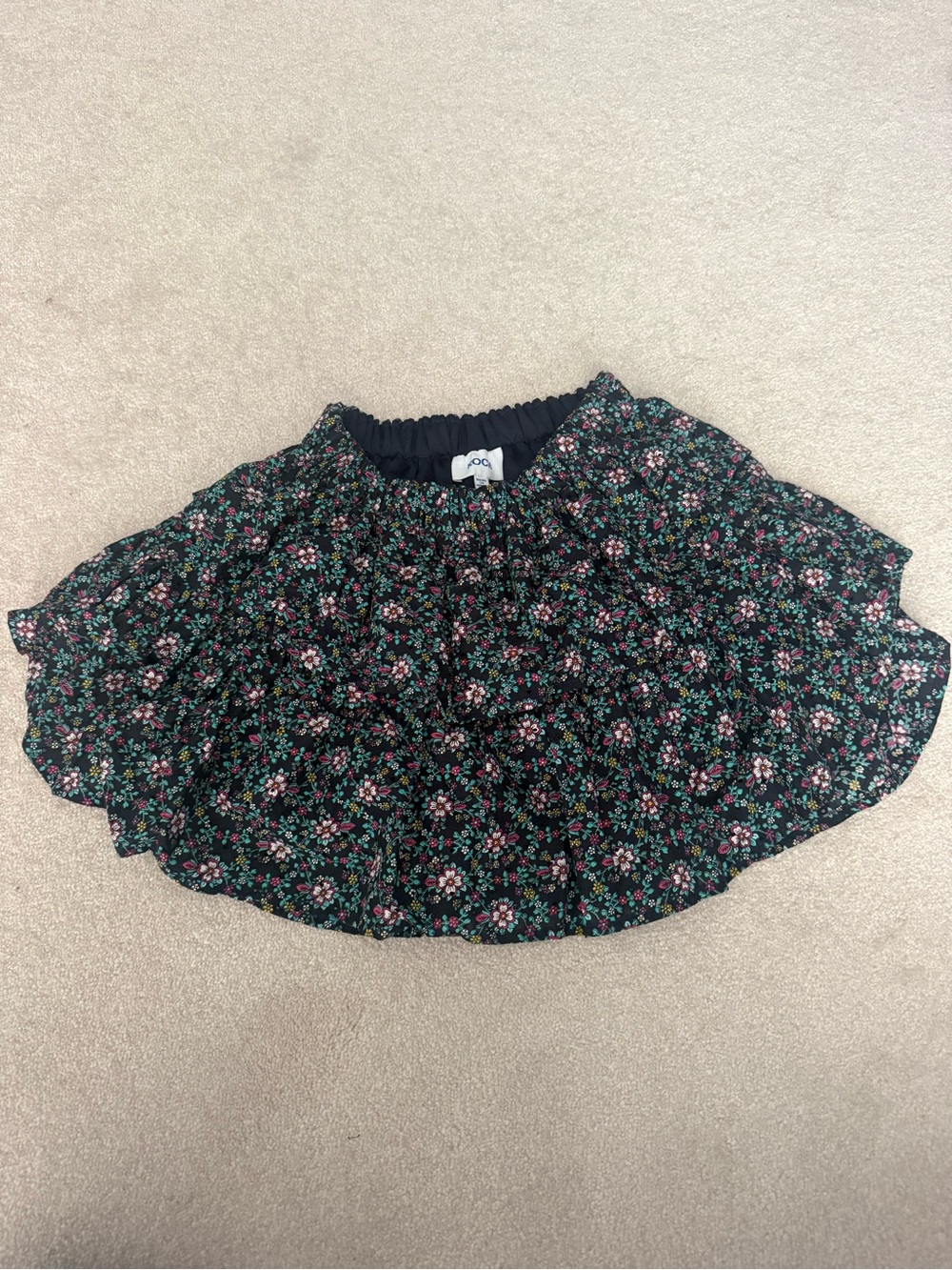 Koch black floral mini skirt